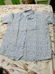 Light Sky Color Printed Half Shirt