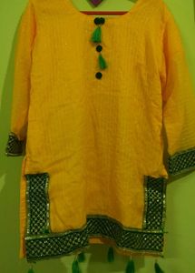 YELLOW SHORT KURTI