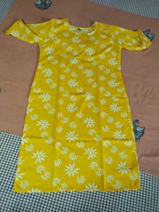 Yellow Floral Print Kurti