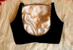tafeta silk blouse with golden gota lace ( padded)
