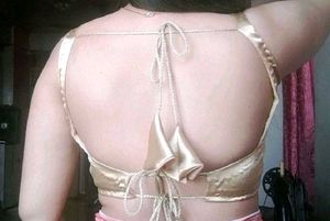 Gold Satin string Blouse