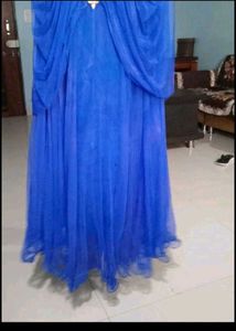 Elegant Blue &amp; Gold Evening Gown