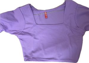 💜 Women’s Ribbed Crop Top / Blouse – Lavender 💜