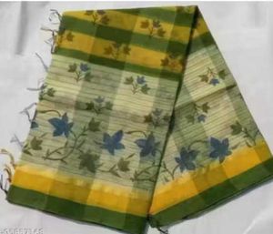 Fancy Pure Cotton Saree With Blouse Piece ❣️❣️❣️