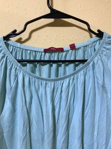 Blue Peplum Top