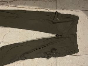 Y2K Olive Green Cargo Pants with Studded Pockets