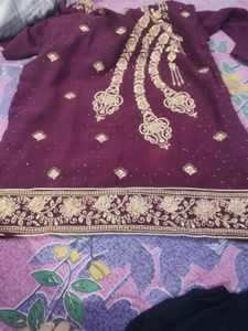 maroon duppata set