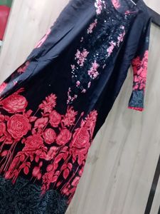Elegant Black And Red 🔴kurti Duppata