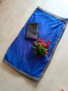 Saree With Heavy Blouse 💙