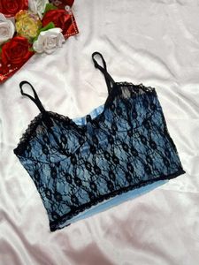 🖤💙Black&amp;Blue Laced Bralette Top💙🖤