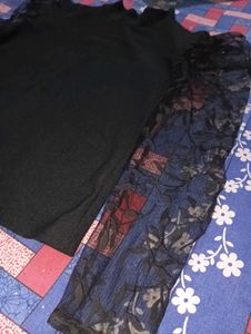 Net Hand Black Aesthetic Top For Women