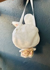 🐰 Adorable Bunny Plush Purse – Floral Ears &amp; Dres