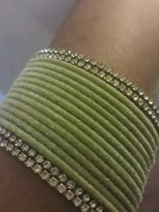 Beautiful Pista Green Colour Velvet Bangles 💚
