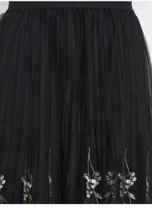 Floral Embroidered Tulle Skirt