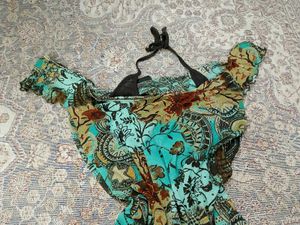 Y2k Patterned Halter Top.