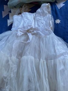 6-7 years old girl Elegant White Dress