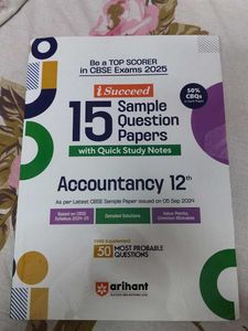 Arihant Accountancy Sample Paper For Class 12 CBSE