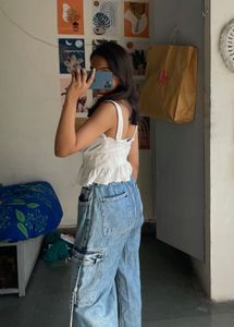 White Peplum Top