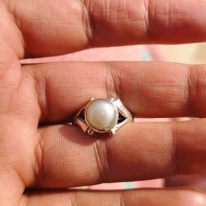 92.5 Pure Silver Pearl Ring