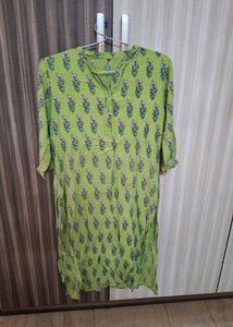 Green Printed Kurta