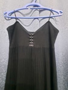 Cute Black Dress With Front Opening