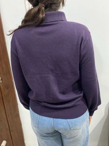 Purple Plaid Knit Polo