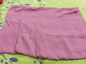 Pink Pleated Pearl Stole
