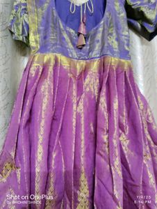 Purple &amp; Gold Anarkali Dress