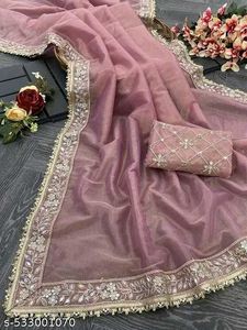 New Partywear Saree Attached With Blouse