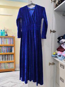 Royal Blue Velvet Gown