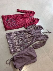 Organza Red Kurta Pakistani Set