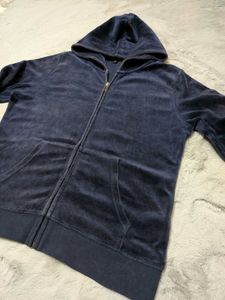 🔥🫦Y2K Juicy couture Blue Velour Zip-Up Hoodie💅