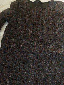 Sparkly Black Long Sleeve Dress