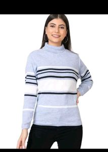 Striped Turtleneck Sweater