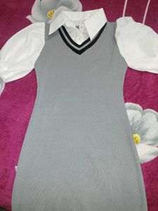 Gray Mini Dress 🌷