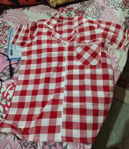 Pinteresty Red Checkered Pajama Set
