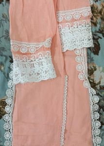 Pakistani Peach Lace 3-Piece Suit