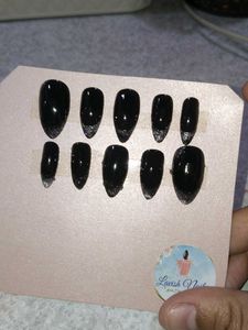 Black Glitter Press-On Nails