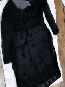 Georgette Black Kurti 🖤