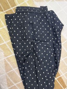 Black Trousers Printed Flared