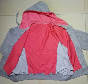 Pink Full Zip Hoodie Sweatshirt
