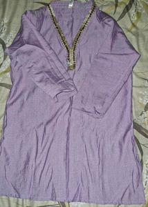 Lavender Embellished Short Kurti
