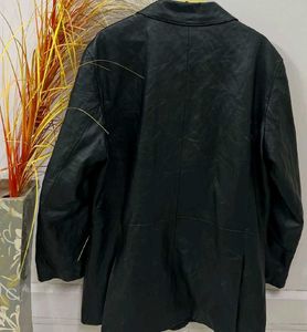 Classic Black Leather Blazer