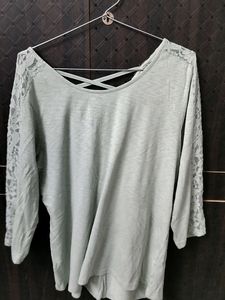 Sage Green Top With Criss Cross Back💞