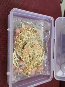 Brand New Mangtika Earrings Set With Box