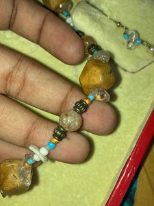 Citrine Topaz necklace + Earrings Set✨