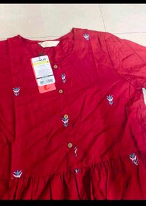 MAX Beautiful Embroidered Red Tunic