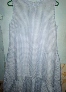 Blue Gingham Ruffle Dress