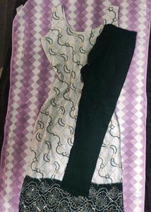 Long Sleevless Kurti With Ankle Length Laggies