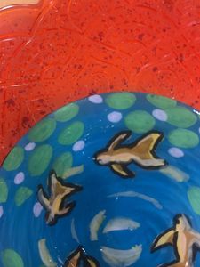 Hand-Painted Koi Pond Fridge Magnet